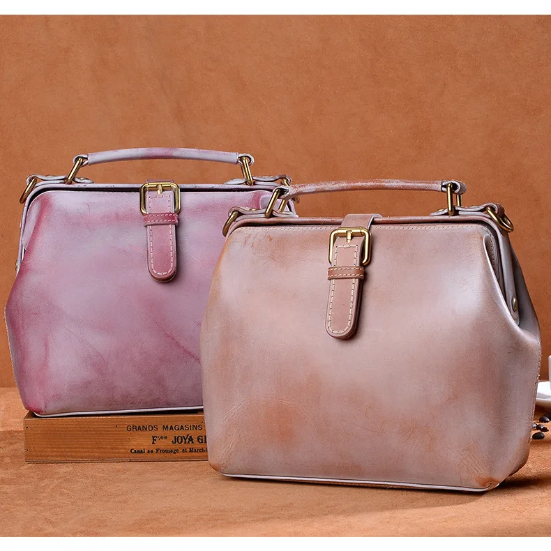 

W Micro for Summer New Style First Layer Fog Wax WOMEN'S Bag Retro Doctor Shoulder Cross-body Handbag Handmade Large-Volume