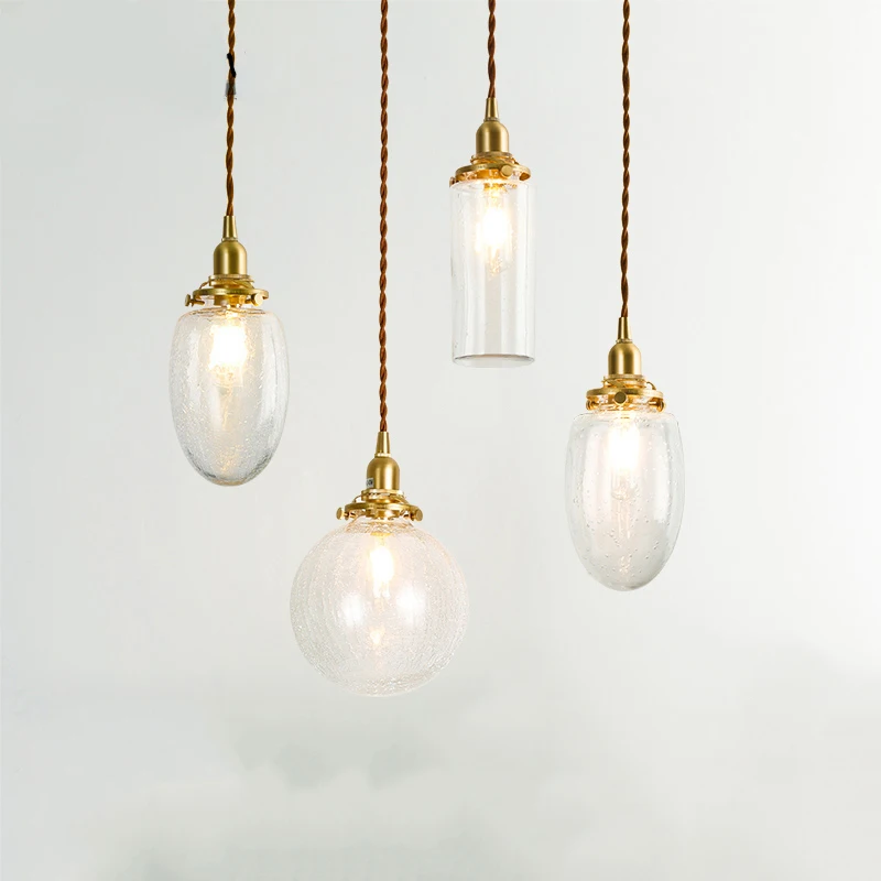 

lustre pendente hanging ceiling lamps glass ball bedroom Home Decoration E27 Light Fixture luminaire suspendu luminaire
