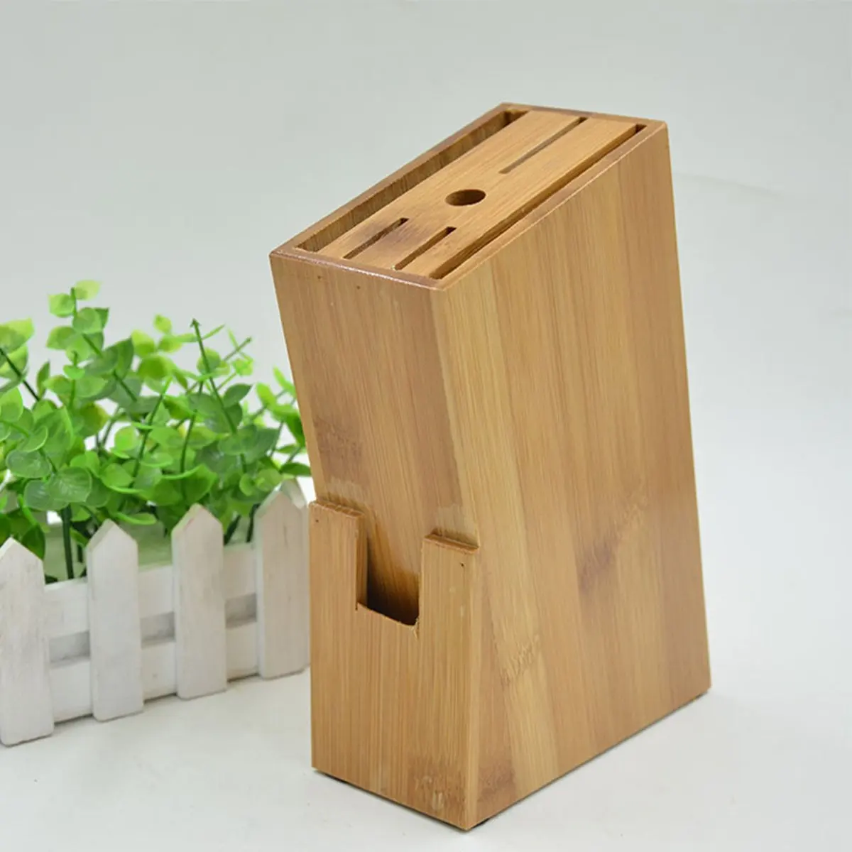 

155x63x220mm Bamboo Knife Block Holder Cutlery Storage Box Kitchen Scissors Tools Organizer Kitchen Knives Accessories Shelf