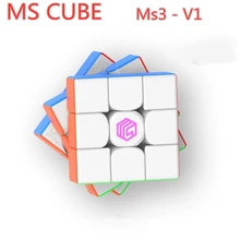 MSCube MS3 V1 MS3-V1 manyetik küp 3x3x3 profesyonel sihirli küp MS küp 3X3 hız küp bulmaca çift konumlandırma pürüzsüz küp