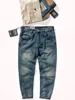 2021 Autumn and Winter American Retro Heavyweight Jeans Men's Fashion 100% Cotton 3D Stitching Washed Old Casual Straight Jeans 6