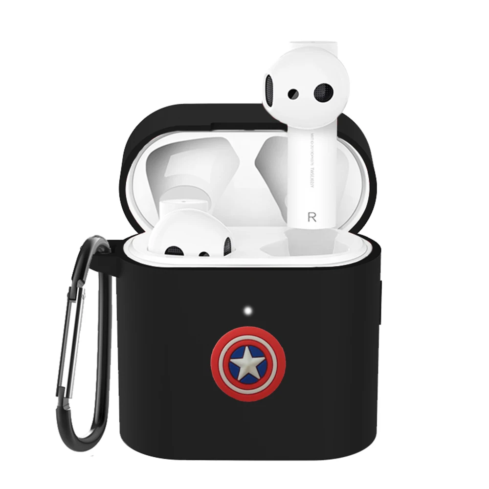 Black 3 Чехол FIFATA из ТПУ для Xiao mi Airdots Pro 2 защита для наушников Мстители Alliance рамка для mi Air 2 TWS аксессуары - Цвет: Black 3