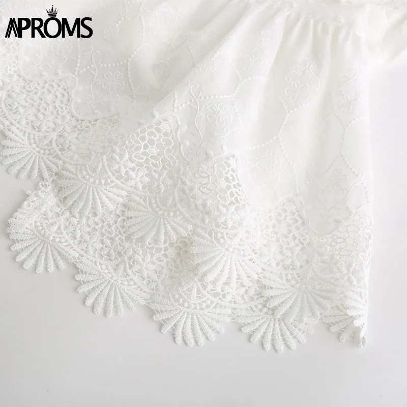 Aproms элегантный кружевное платье с вышивкой; рубашка, блузка без рукавов Для женщин сексуальное летнее платье с оборками и открытой спиной, детский топ с бабочкой
