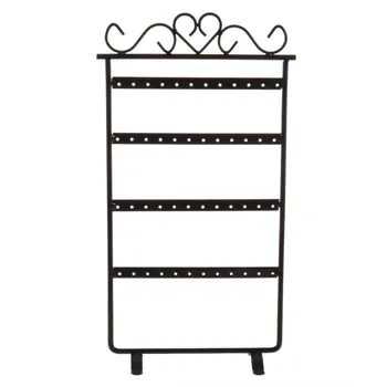 

48 Hole Earrings Ear Studs Display Rack Metal Jewelry Necklace Holder Stand Organizer Showcase Pink For Retail Environment New