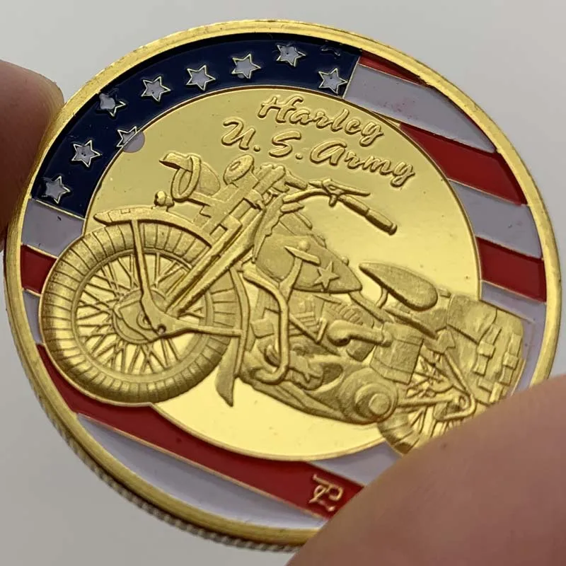 

American Motorcycle Five-pointed Star Commemorative Collection Coin Gift Lucky Coin