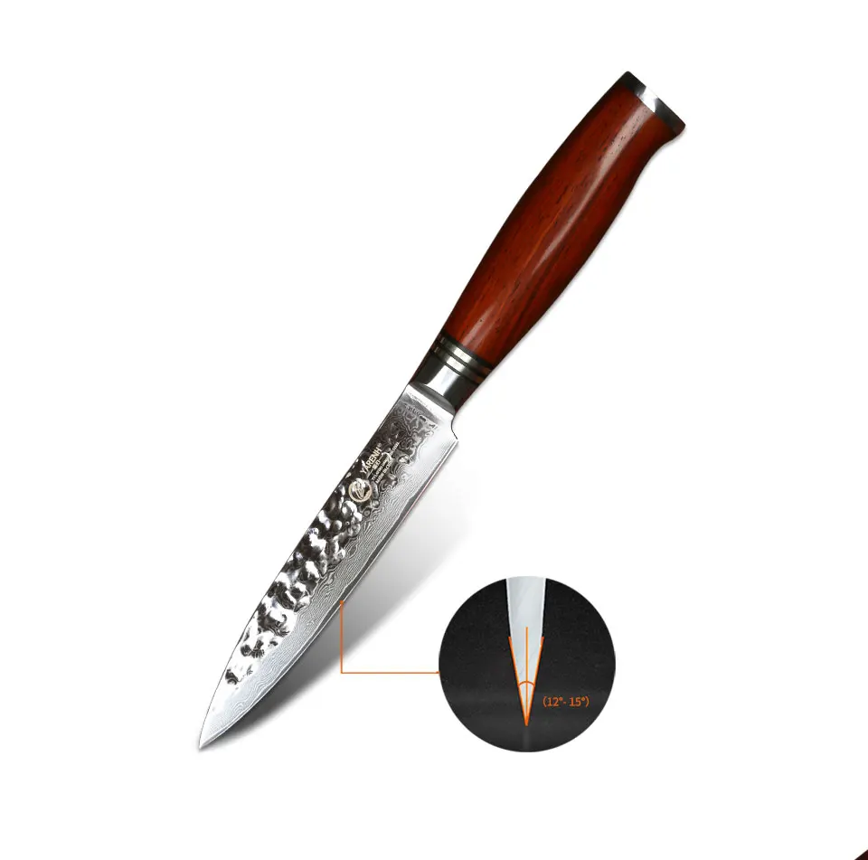 YARENH " Универсальный нож японские ножи из дамасской стали с деревянной ручкой 73 слоя стали лучшие кухонные ножи для резки мяса овощей