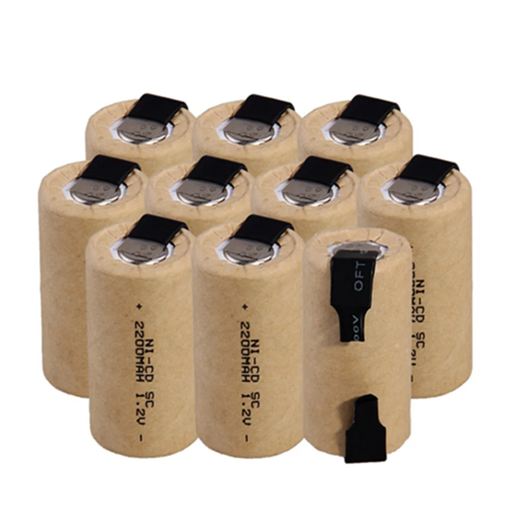 Power Tool Battery 3-12pcs Screwdriver Electric Drill SC 1.2V 2200mah Sub C Ni-Cd Rechargeable Battery