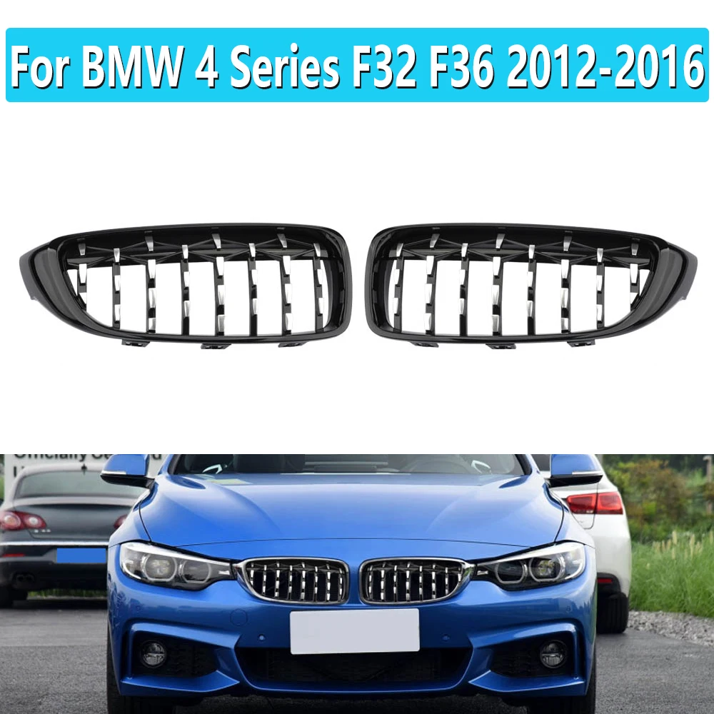 

1 Pair Front Racing Grill Grilles Kidney Sport Grille Bumper Style Replacement For BMW 4 Series F32 F36 2012 2013 2014 2015 2016