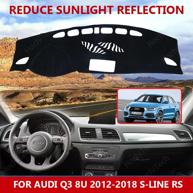

Car styling Suede Dashmat Dashboard custom Cover Pad Dash Mat Carpet for Audi Q3 8U 2012-2018 S-line RS