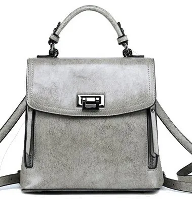 Рюкзак bolsos de mujer модный рюкзак из натуральной кожи для женщин - Цвет: gray