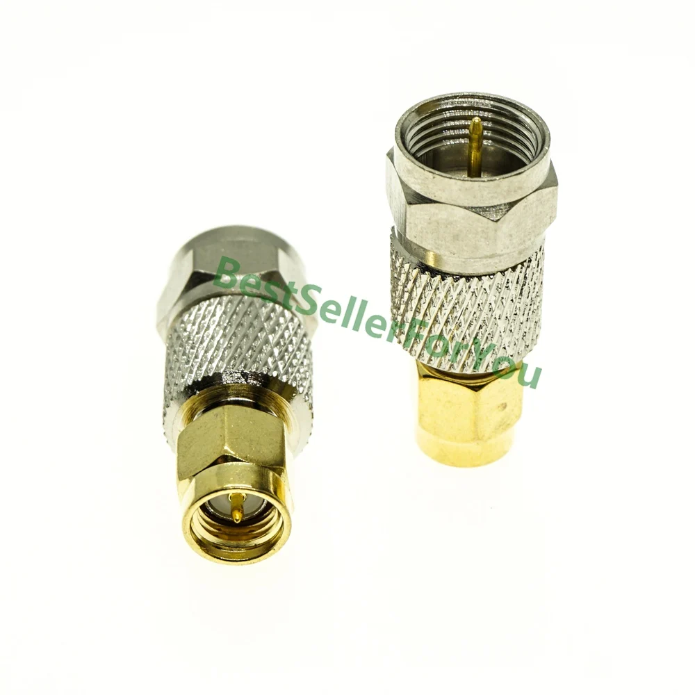 F male plug to SMA male plug Straight Adapter coaxial RF Connector Converter