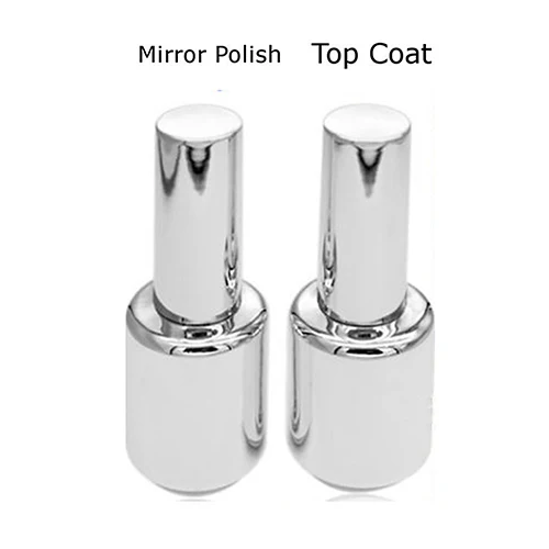 15 мл 2 шт серебряный металлический зеркальный эффект Гель-лак для ногтей инструмент для украшения ногтей 1 бутылка зеркальный лак+ 1 бутылка верхнее покрытие ногтей
