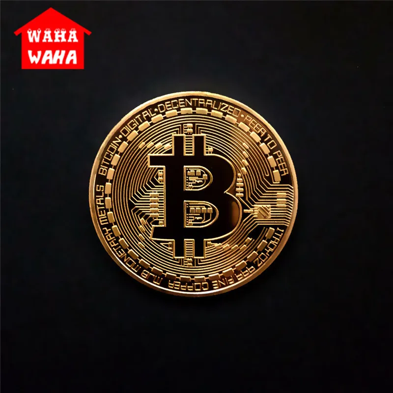 Биткоин памятная монета позолоченная Коллекционная художественная коллекция