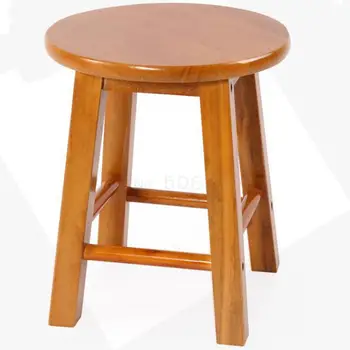 

Solid Wooden Stool Round Stool Creative Small Chair Adult Household Small Wooden Stool Living Room Small Stool Children Bench Lo
