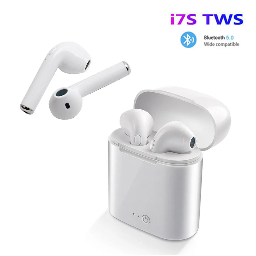 I7s беспроводные TWS Bluetooth наушники-вкладыши стерео Bluetooth гарнитура для фитнеса с зарядной коробкой для iPhone huawei Xiaomi всех телефонов