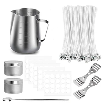 

Candle Making Kit DIY Candles Craft Tools Included 1PCS Candle Make Pouring Pot,100PCS Candle Wicks,100PCS Candle Wicks Sticker,