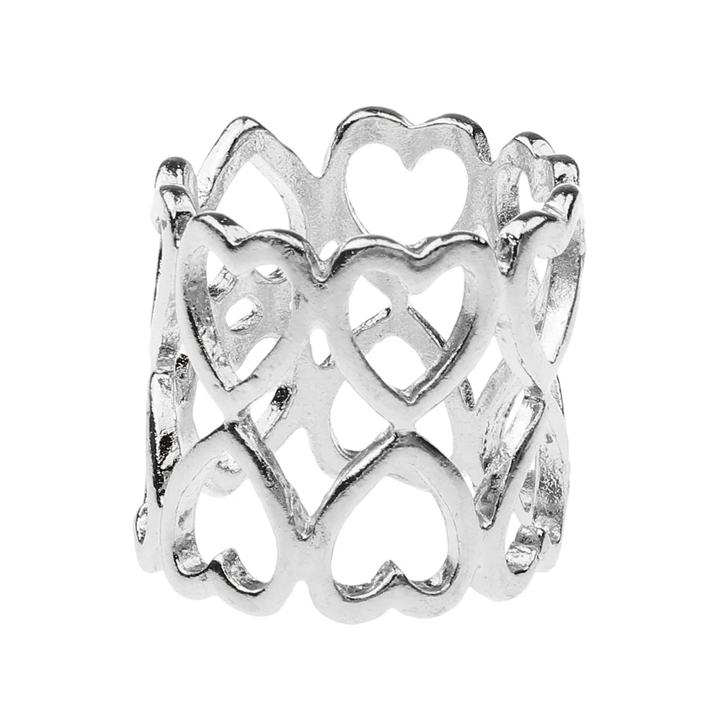 MagiDeal Love Mini Heart Shape Silk Chiffon Scarf Clip Ring Shawl Clasp Golden/silver color Tone Solid Alloy