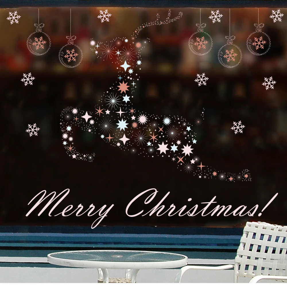 Рождественские снежинки воздушный шарик с рисунком звезд наклейки на стену для