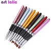 10Pcs/lot Nail Art Brush Set 10 Colors Different Sizes Copper Handle Design Polish Nylon UV Gel Painting Nail Brushes ► Photo 3/4