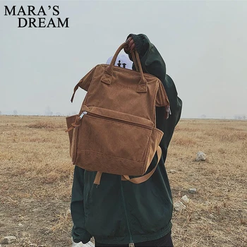 

Corduroy Backpacks For Women 2020 Fashion Winter Casual Style Ladies Solid Color Back Pack Female Teens Girls School Backpack