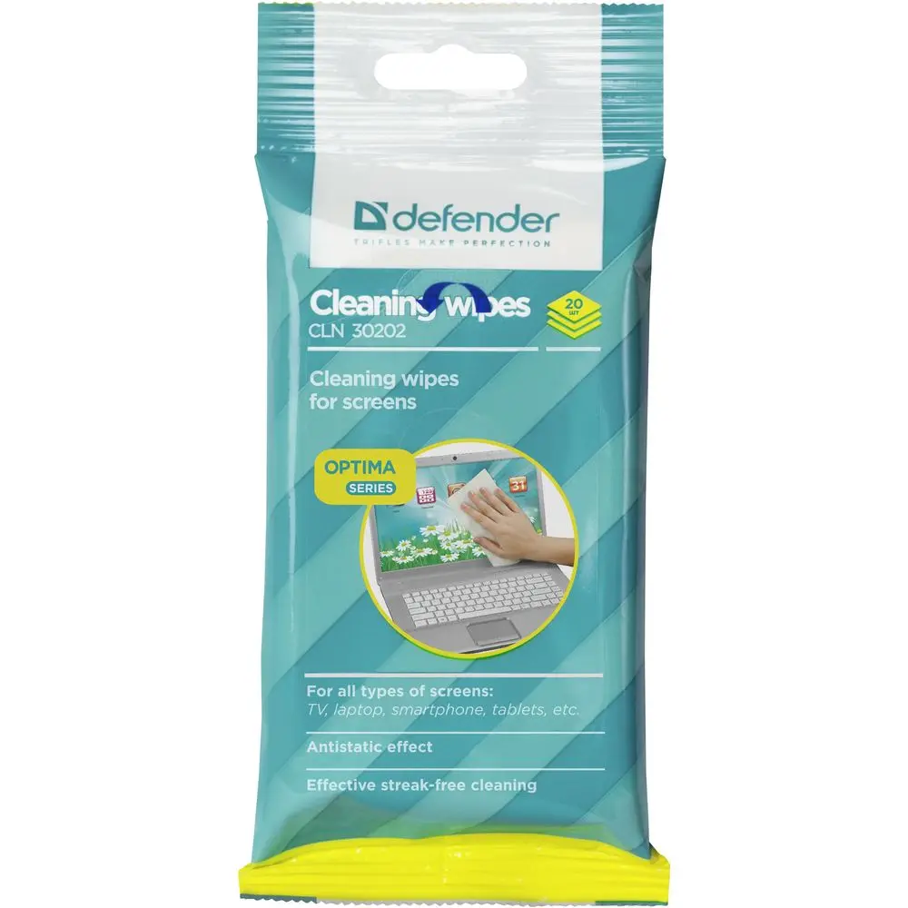 Салфетки для поверхностей Defender CLN 30202 Optima 20 шт,пакет с подвесом