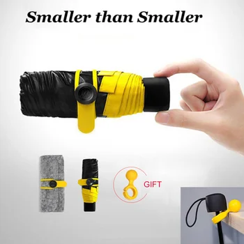 

DMBRELLA Portable Mini Pocket Umbrella Prevent UV UPF 50+ Rainproof Ladies Women Small Five Fold Sun Travel Umbrella Sale