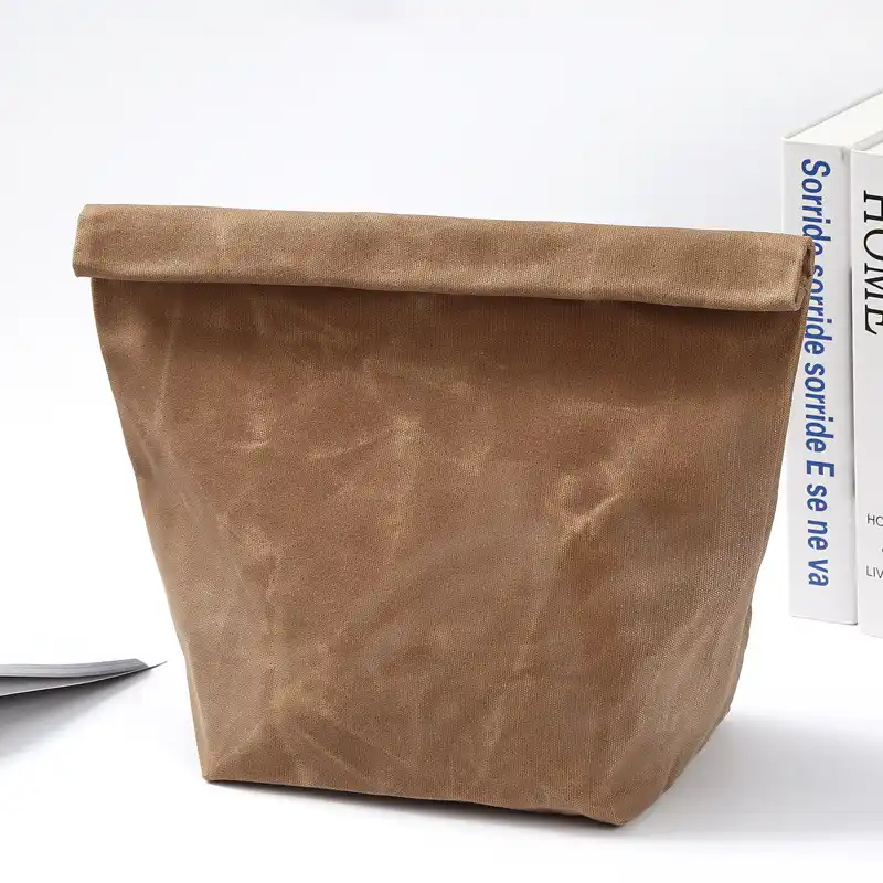 waxed canvas insulated lunch bag