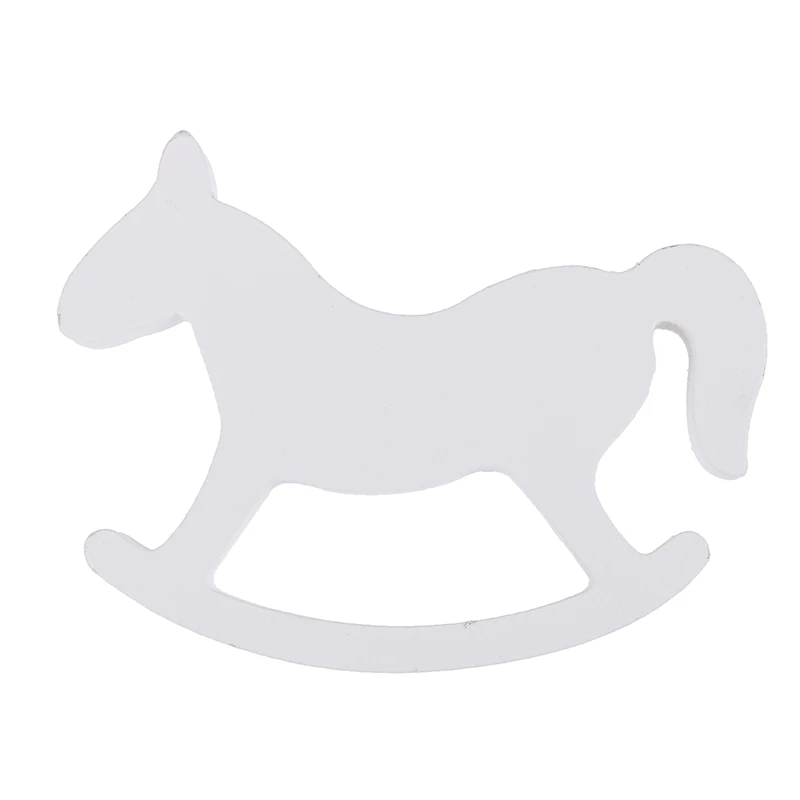 White Wooden Rocking Horse Trojan Figurines & Miniatures Wedding Ornament Home Decor Crafts Kids Toys wooden figurine crafts,wood figurines