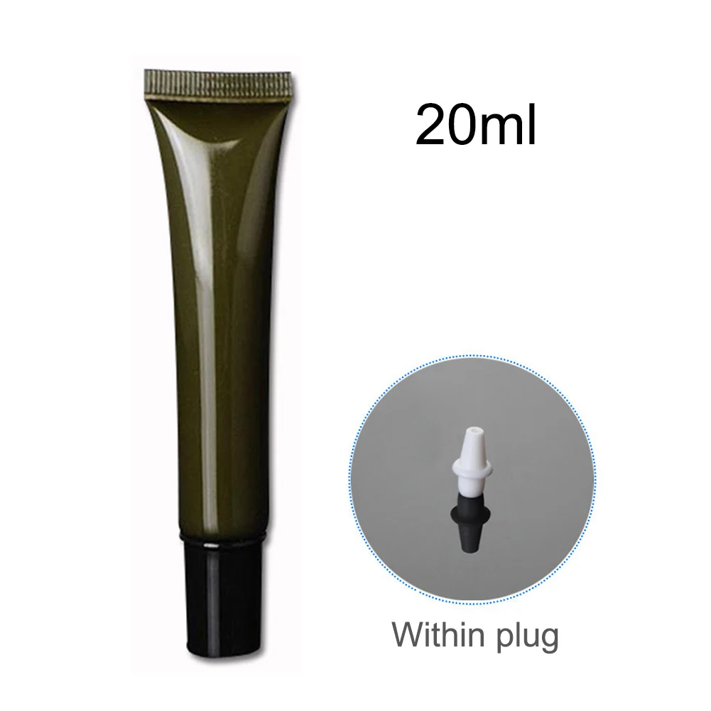 20 мл пустой коричневый пластиковый шланг бутылки для глаз Гель Крем шампунь