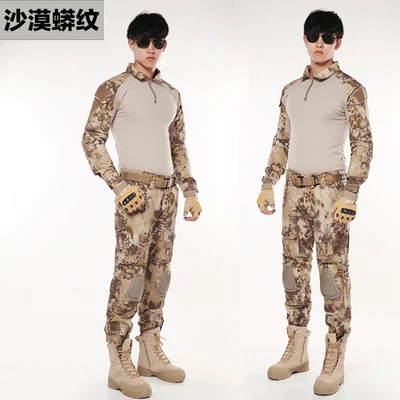 Suit 08 Тактическая камуфляжная военная форма, костюм для мужчин, армейская одежда США, военная боевая рубашка+ брюки-карго, наколенники - Цвет: Suit 08