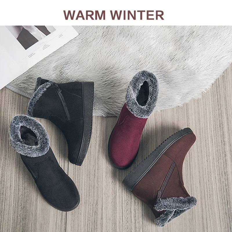 Зимние ботинки; коллекция года; женская зимняя обувь на молнии; теплая плюшевая обувь для холодной зимы; модные брендовые женские ботинки; ботильоны; Botas