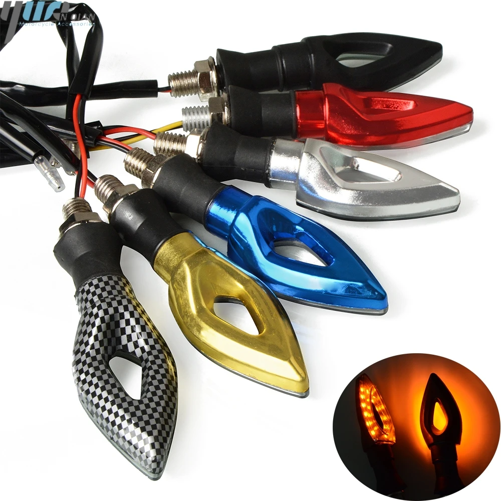 

FOR KTM BMW Honda KAWASAKI YAMAHA R1 Motorcycle LED Turn Signal Moto Flasher Indicator Light DC 12V Universal Amber Blinker Lamp
