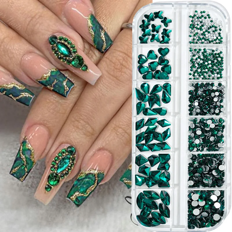 Emerald Princess Milky White Nails Emerald Green Nails 3D Acrylic Flower  Press on Nails Luxury Nails Coffin Square Nails - Etsy