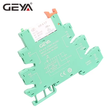 

Free Shipping GEYA Slim Relay Module Protection Circuit 6A Relay 12VDC/AC or 24VDC/AC Relay Socket 6.2mm thickness