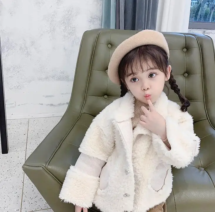 new wholesale girls thicken fur coat winter fashion full sleeve girls jacket 2-7t HH944