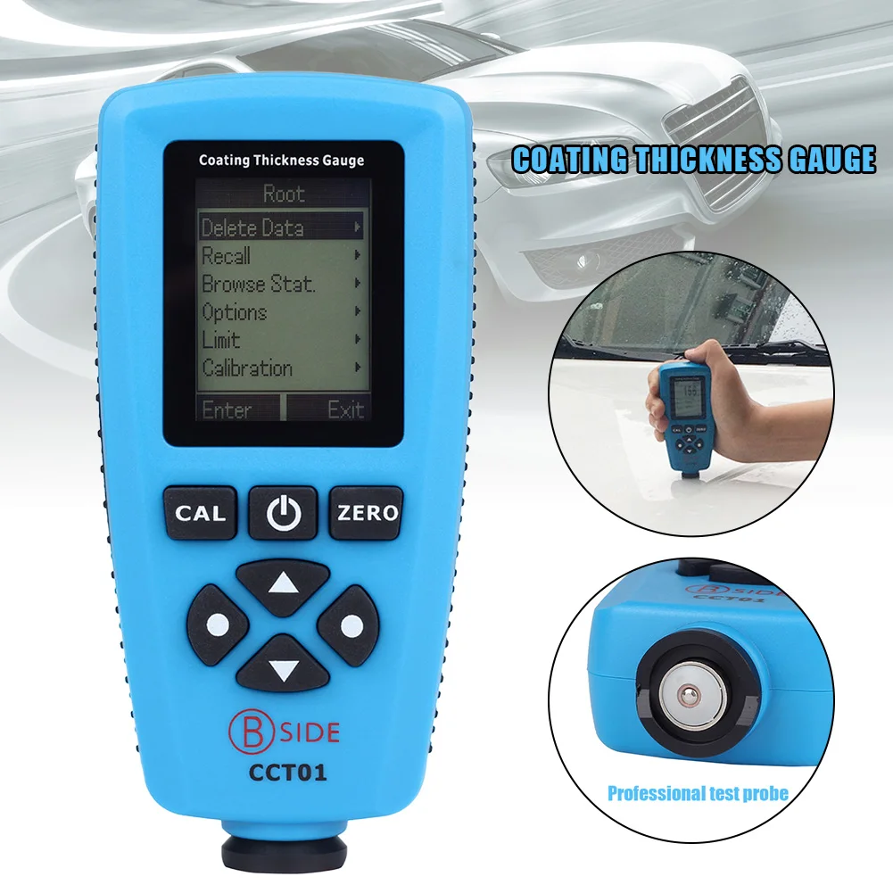

CCT01 Digital Coating Thickness Gauge F/N Probe 2000um/51.2mils Automotive Paint Testers with USB Interface PAK55