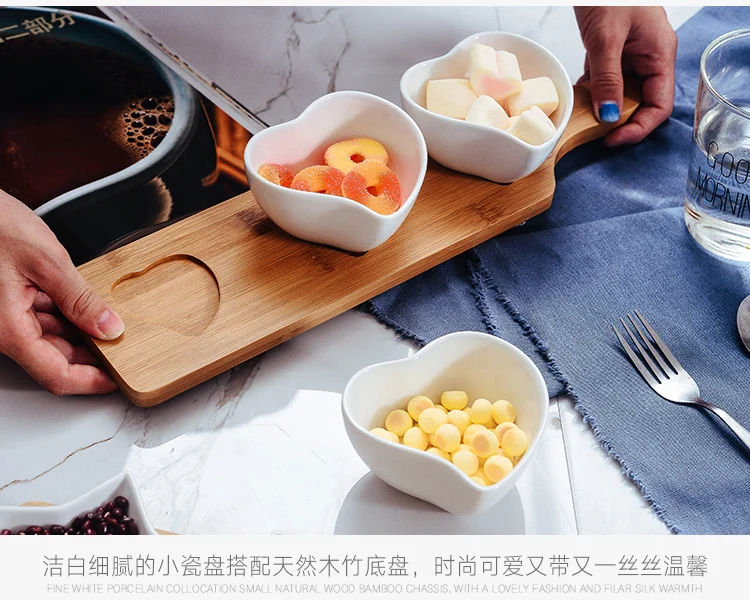 Japanese-style Ceramics Splitter Dried Fruit Nut Dish Household Restaurant Hotel Snack Dessert Dessert Plate Suit Sauce Dish