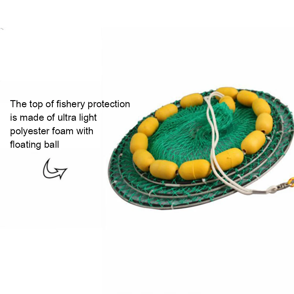 Portable Folding Multiple Floating Ball Fishing Net Steel Wire Cast