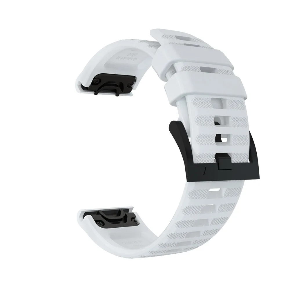 Белый 26 22 мм быстросъемный ремешок для часов Garmin Fenix 6X6 Pro Quick Fit Силиконовый ремешок для наручных часов Garmin Fenix 5 5X ремень - Цвет: Белый