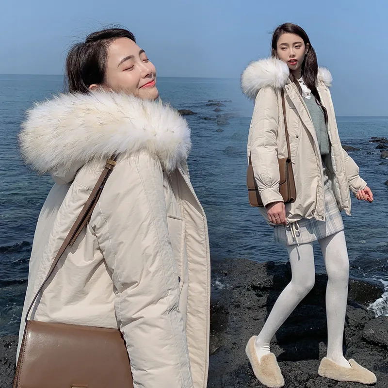 

New Style Autumn And Winter down Jacket Cotton-padded Clothes Women's Mid-length Large Size Dress Cotton-padded Jacket Korean-st