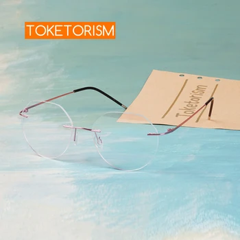 

Toketorism rimless optical glasses for women fashion men's eyeglasses frame for myopia