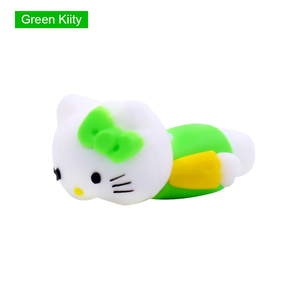 Green Kiity CHIPAL животных кабель протектор провода намотки органайзер для usb-кабель для iphone мультфильм супергерой Русалка укуса чомперы держатель телефона - Цвет: Green Kiity