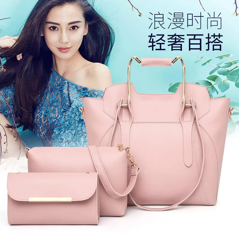 

WOMEN'S Bag 2018 Spring New Style Summer Trend Embossed Simple Three-piece Set Hand Shoulder WOMEN'S Bag Shoulder Bag