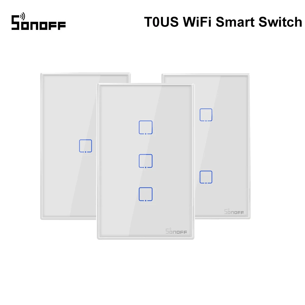 SONOFF T0US TX Smart WiFi настенный сенсорный выключатель для умного дома Автоматизация голоса/приложения/сенсорное управление Поддержка Alexa Google Home