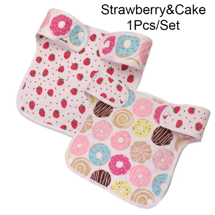 Infant Bibs with Strap Double Side Cartoon Absorbent Dirt Resistant Baby Saliva Towel Bib BM88