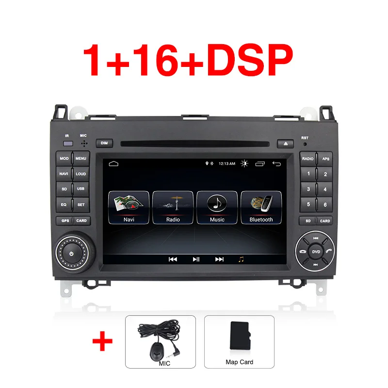 Android 9 для Mercedes/Benz/Sprinter/B200/b-класс/W245/W209 автомобильный dvd, gps, wifi, радио, BT, рулевое колесо, Canbus, 16g карта, микрофон - Цвет: 16G