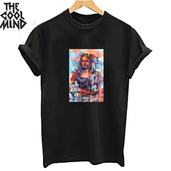 

Coolmind 100% cotton cool fashion women T shirt o-neck short sleeve women tshirt summer loose women t-shirt female tee shirts