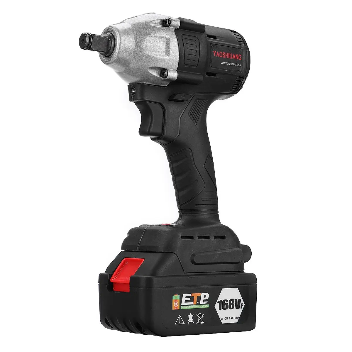 168VF 630NM 16800mAh 1/2'' Brushless Cordless Electric Impact Wrench Battery - Цвет: Черный