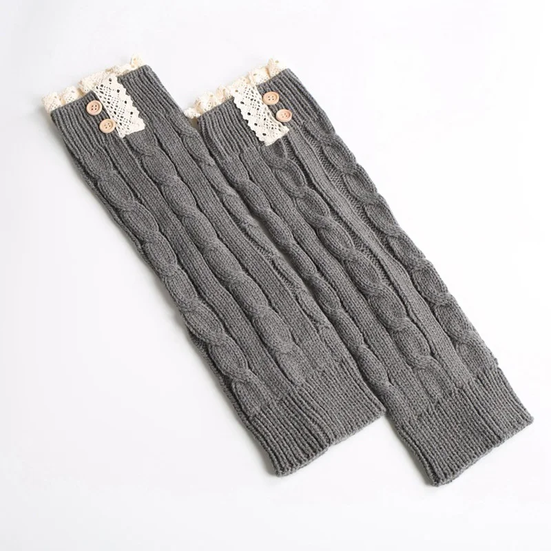 La MaxPa Fashion 1 Pair Socks Boot Cuffs Knit Leg Warmers Knitted Socks Boot Cover Covers With Ball Crochet Leg Warmers k2172