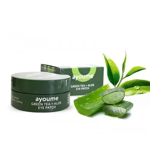Ayoume patches eye from puffiness with extract green tea and aloe Green Tea + patch 1 4гр * 60 PCs Korean cosmetics Korea | Красота и